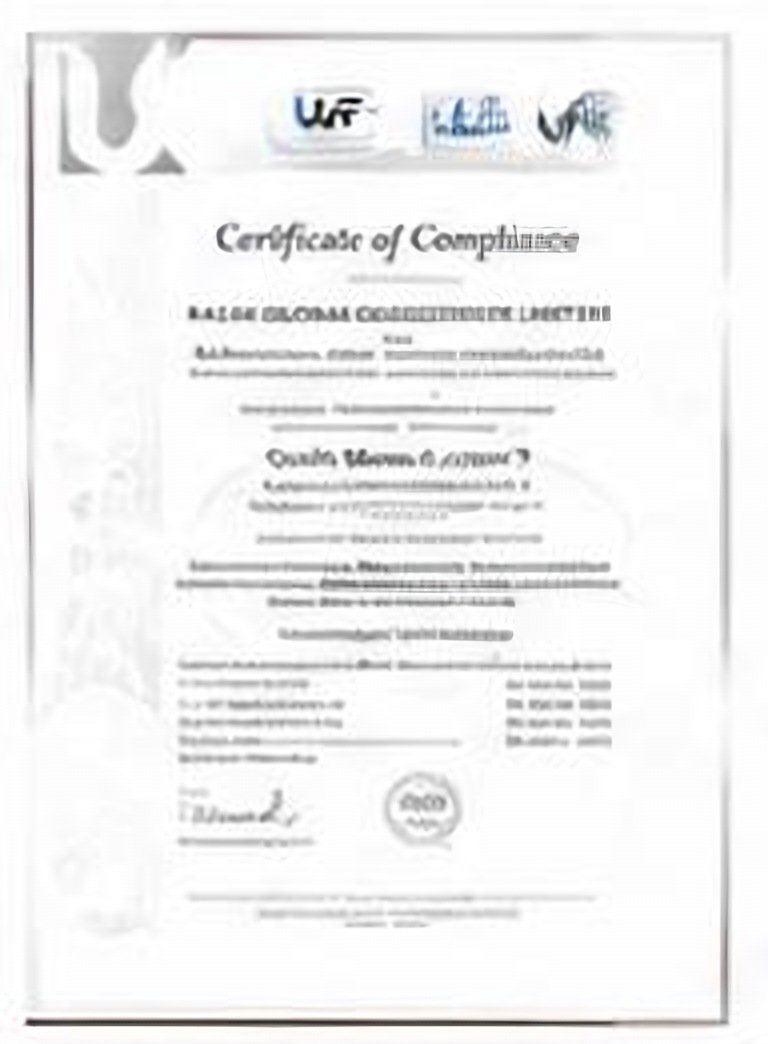 Certificate of compliance