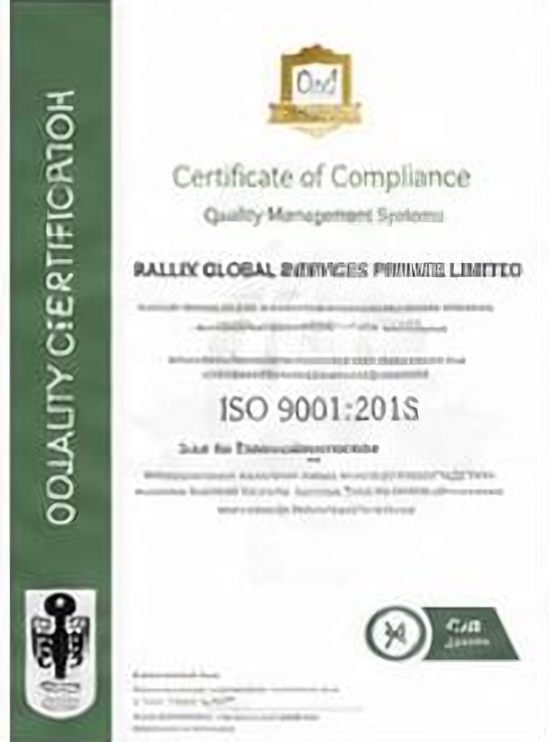 ISO 9001 certificate